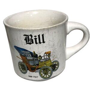 Contenova Name Bill Mug with 1899 Fiat Car Graphic Collectible Ceramic Cup